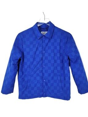 Old Navy Royal Blue Checkerboard Coach Jacket - Men